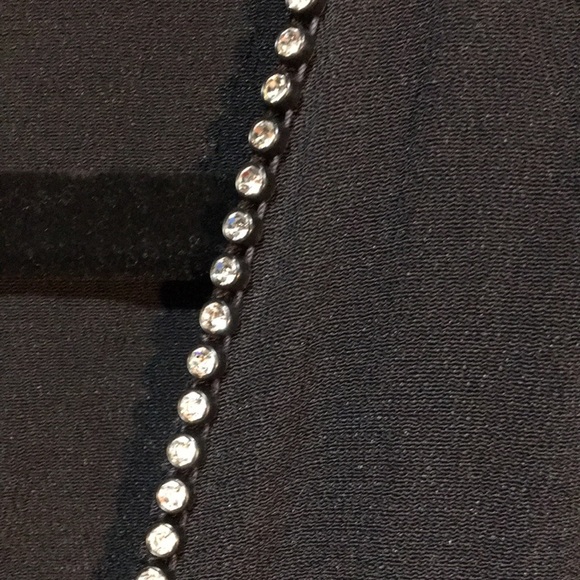 Vintage 1980s Black Flowy Skirt Dancing Dress Rhinestone Trim Small /Med Woman’s - Picture 11 of 17